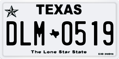 TX license plate DLM0519