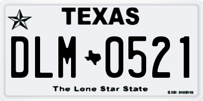 TX license plate DLM0521