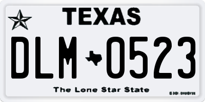 TX license plate DLM0523