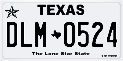 TX license plate DLM0524
