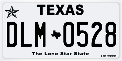 TX license plate DLM0528