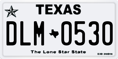 TX license plate DLM0530