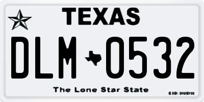 TX license plate DLM0532