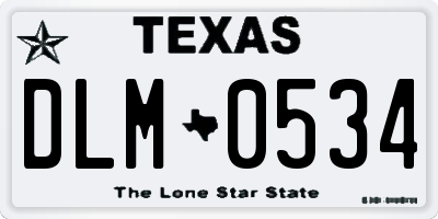 TX license plate DLM0534