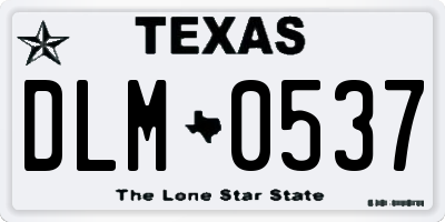 TX license plate DLM0537