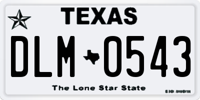 TX license plate DLM0543