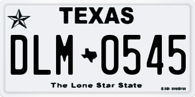 TX license plate DLM0545