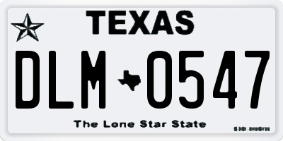 TX license plate DLM0547