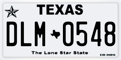TX license plate DLM0548