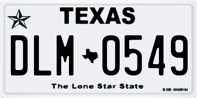 TX license plate DLM0549