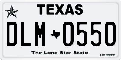 TX license plate DLM0550