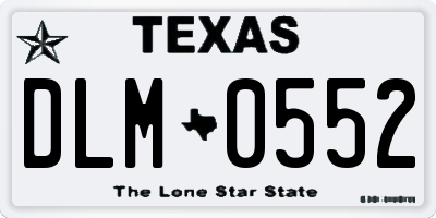 TX license plate DLM0552
