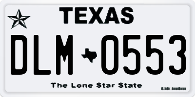 TX license plate DLM0553
