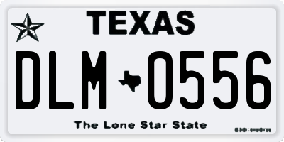 TX license plate DLM0556