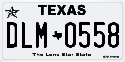 TX license plate DLM0558