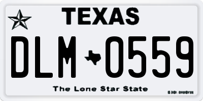 TX license plate DLM0559
