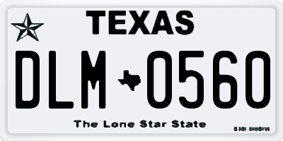 TX license plate DLM0560