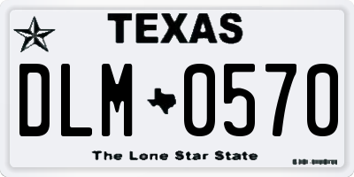 TX license plate DLM0570