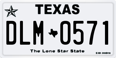 TX license plate DLM0571