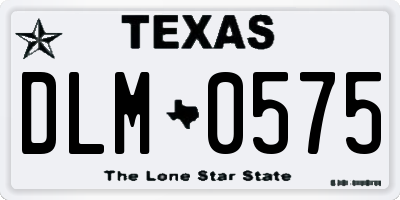 TX license plate DLM0575