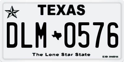 TX license plate DLM0576