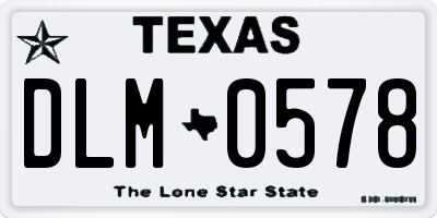 TX license plate DLM0578