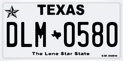 TX license plate DLM0580