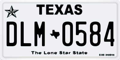 TX license plate DLM0584