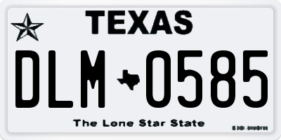 TX license plate DLM0585