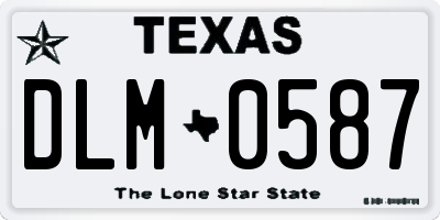 TX license plate DLM0587
