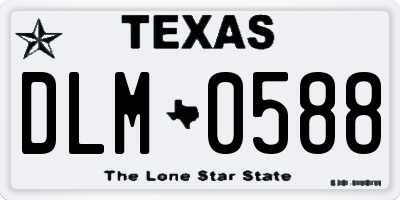 TX license plate DLM0588