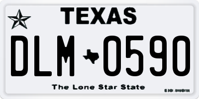 TX license plate DLM0590