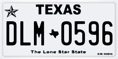 TX license plate DLM0596