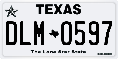 TX license plate DLM0597