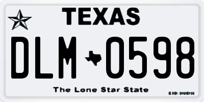 TX license plate DLM0598