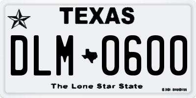 TX license plate DLM0600