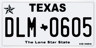 TX license plate DLM0605