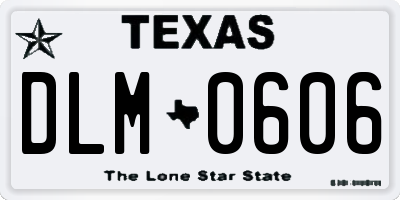 TX license plate DLM0606