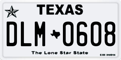 TX license plate DLM0608