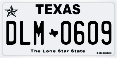 TX license plate DLM0609