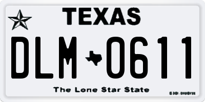 TX license plate DLM0611