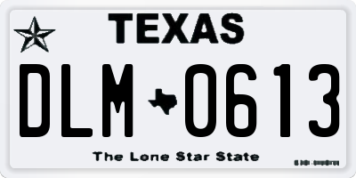 TX license plate DLM0613