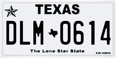 TX license plate DLM0614