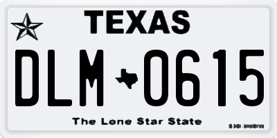 TX license plate DLM0615