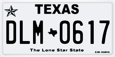 TX license plate DLM0617