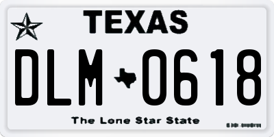 TX license plate DLM0618