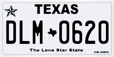TX license plate DLM0620