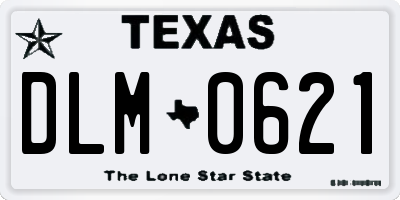 TX license plate DLM0621
