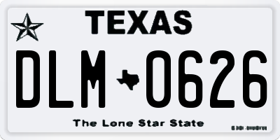 TX license plate DLM0626
