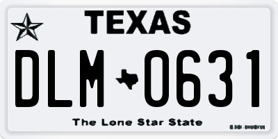 TX license plate DLM0631
